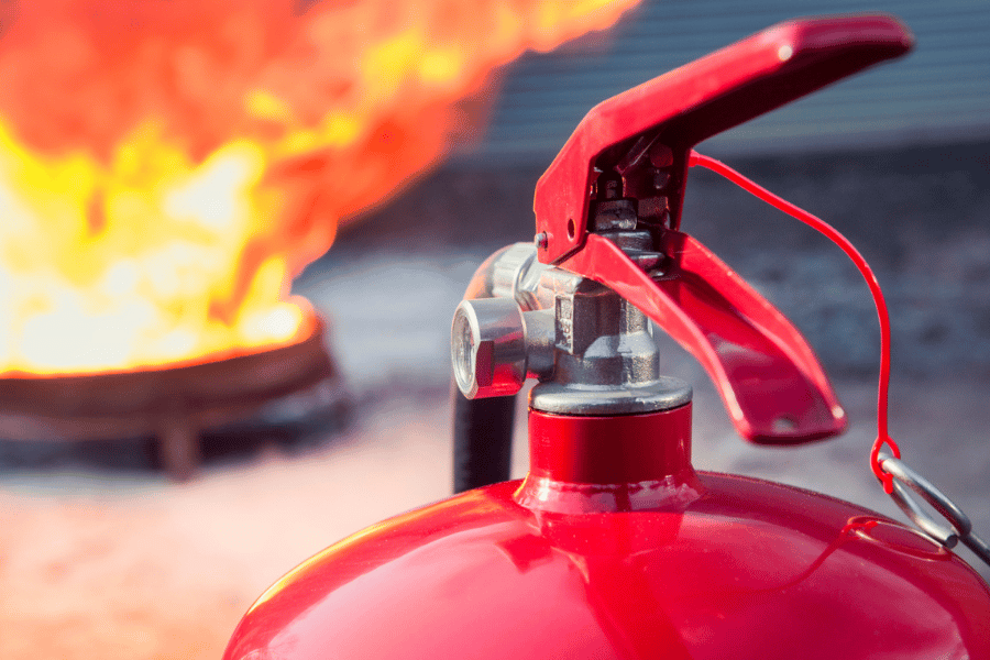 Fire extinguisher and fire