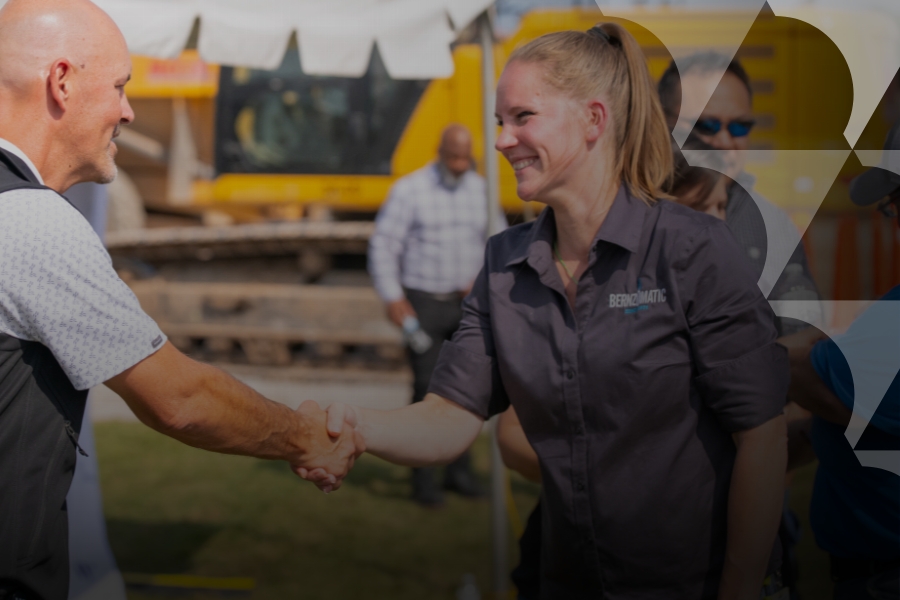 Man and woman shaking hands