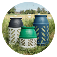 Three composite propane cylinders