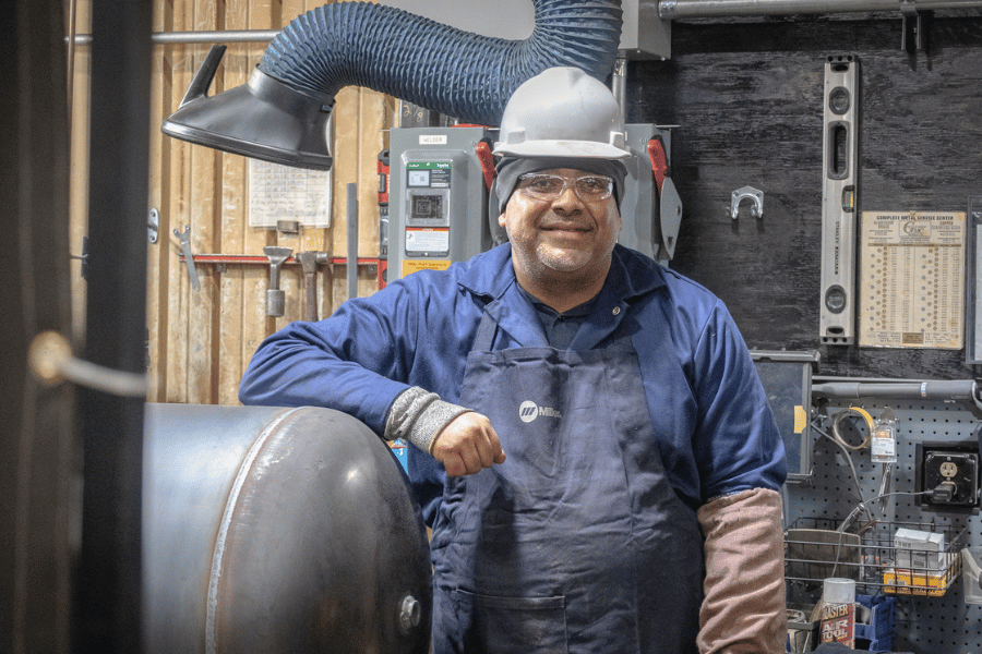 Male employee at facility