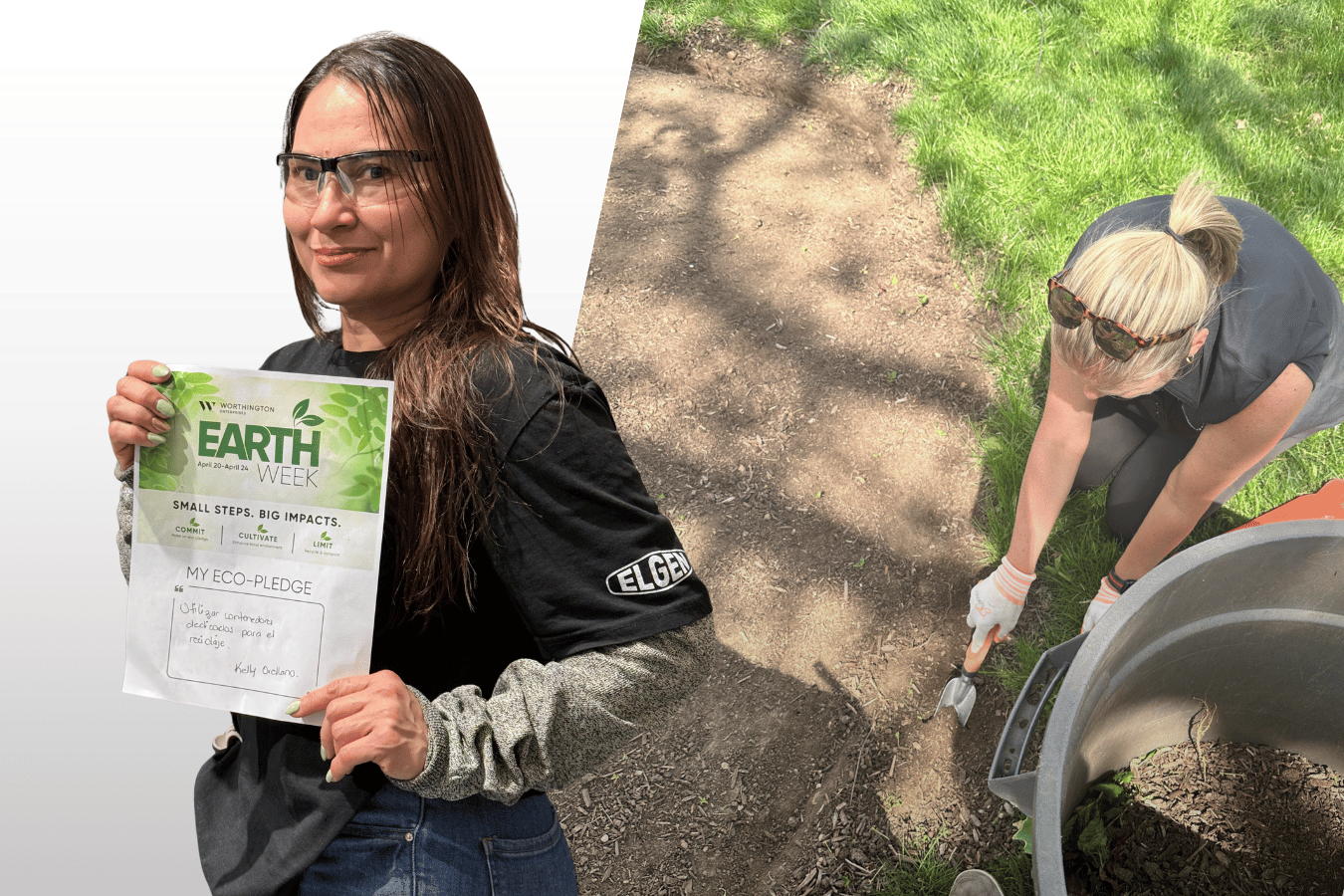 employees participating in earth week volunteering